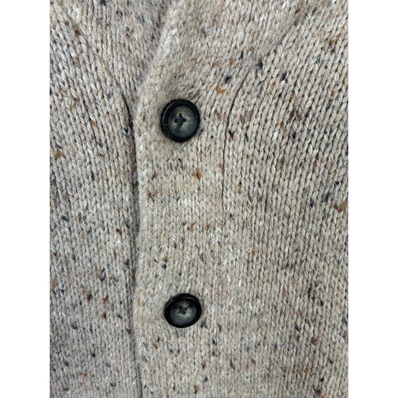 Wool Blend Cardigan Sweater Mens XL Tan Shawl Collar Academia Professor Grandpa - Picture 4 of 9